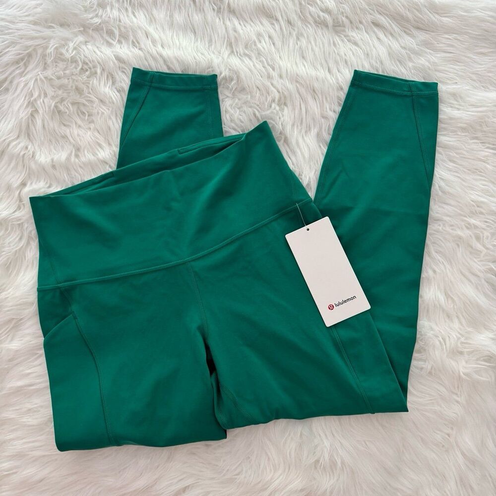 Lululemon Align High Rise Pant Pockets 25" Cascadia Green Size 10
